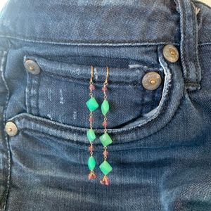 Watermelon Citrine/Green Stone/Necklace